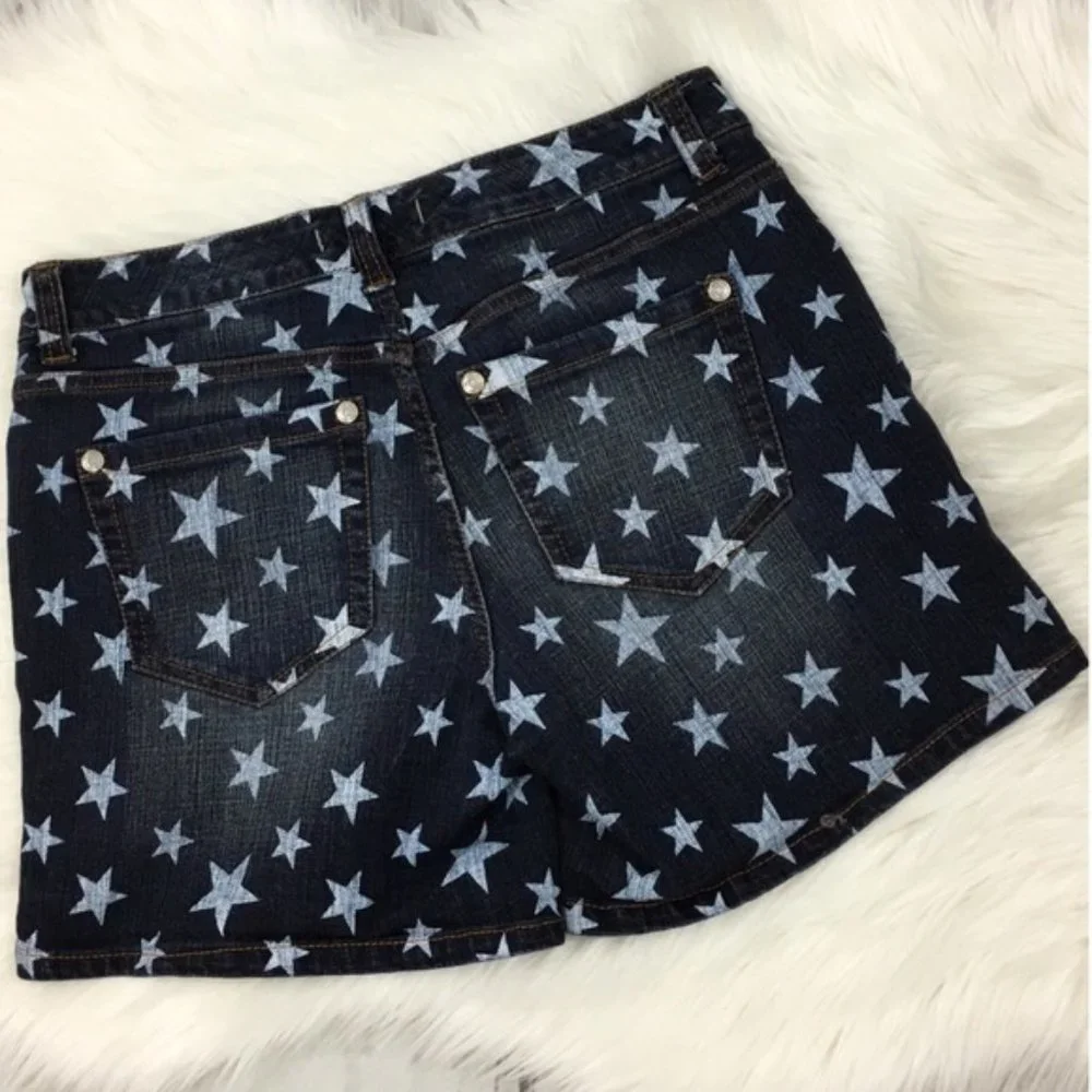 Nine West Vintage America Star Blue Denim Shorts